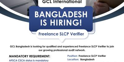 GCL International Bangladesh is Hiring-Freelance SLCP Verifier